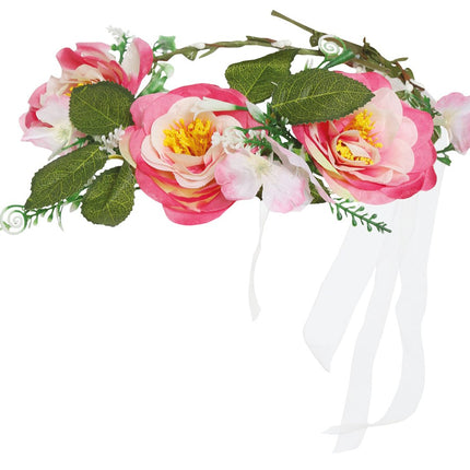 Tiara Bloemen Roze van Fiestas Guirca koop je bij Partywinkel