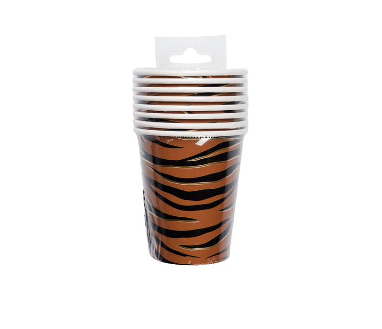 Tijger Bekers 250ml 8st van Paper Dreams koop je bij Partywinkel