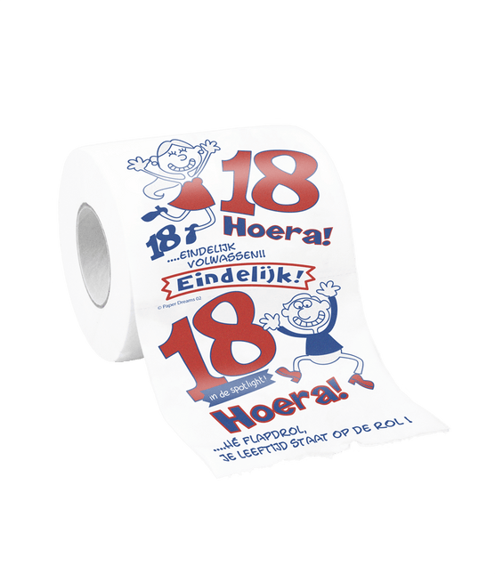 Toiletpapier 18 Jaar van Paper Dreams koop je bij Partywinkel
