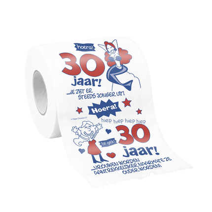 Toiletpapier 30 Jaar Vrouw van Paper Dreams koop je bij Partywinkel