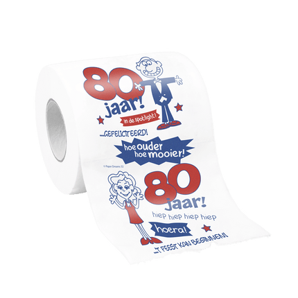 Toiletpapier 80 Jaar van Paper Dreams koop je bij Partywinkel