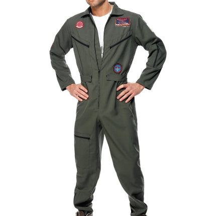 Top Gun Kostuum, Groen van Smiffys koop je bij Partywinkel