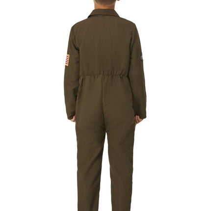 Top Gun Maverick Kinder Aviator Kostuum, groen van Smiffys koop je bij Partywinkel