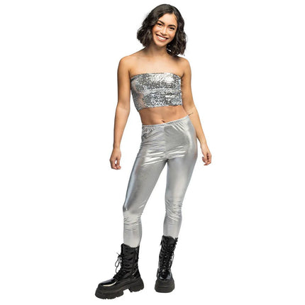 Top Sparkle zilver (M/L stretch) van Boland koop je bij Partywinkel