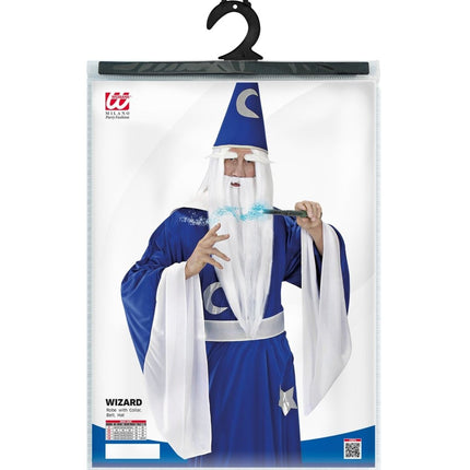 Tovenaar Kostuum Blauw Wit Heren van Widmann koop je bij Partywinkel