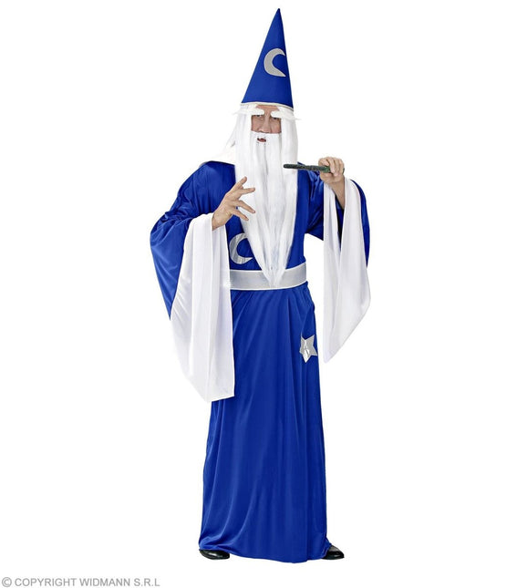 Tovenaar Kostuum Blauw Wit Heren van Widmann koop je bij Partywinkel