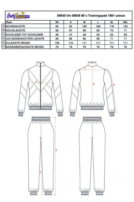 Trainingspak 80`S Style Unisex van PartyXplosion koop je bij Partywinkel