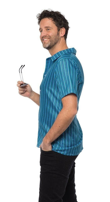 Tshirt Jaren 70 Blauw van Partychimp koop je bij Partywinkel