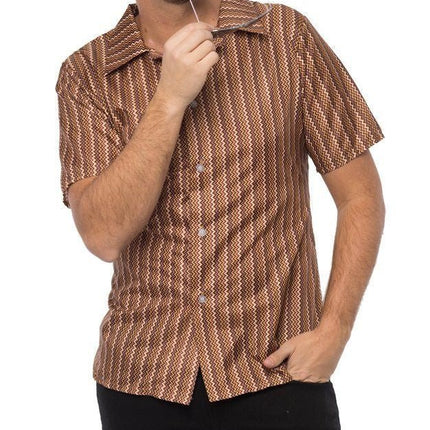Tshirt Jaren 70 Bruin van Partychimp koop je bij Partywinkel