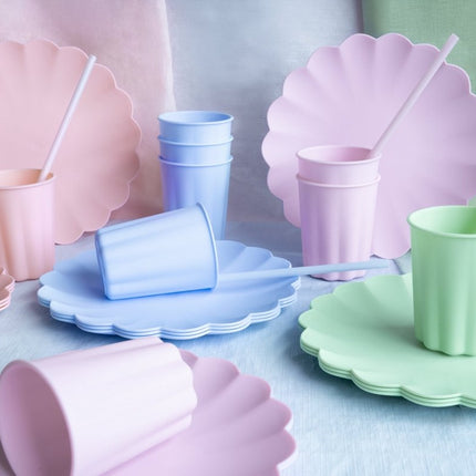 Turquoise Rietjes Plastic 23cm 12st van Partydeco koop je bij Partywinkel