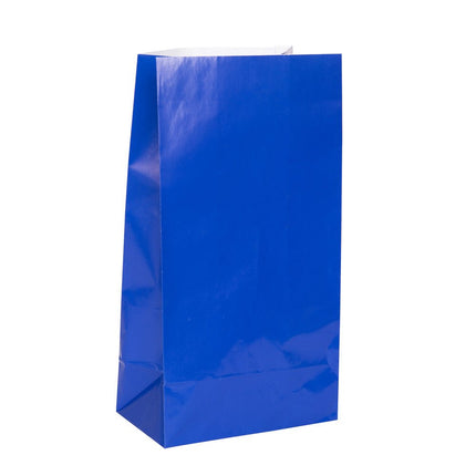 Uitdeelzakjes Blauw 25cm 12st van Unique koop je bij Partywinkel