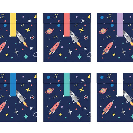 Uitdeelzakjes Space 14cm 6st van Partydeco koop je bij Partywinkel