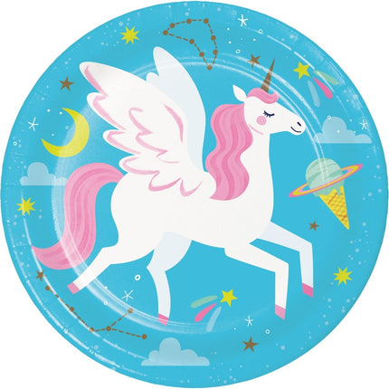 Unicorn Borden 18cm 8st van Creative Converting koop je bij Partywinkel