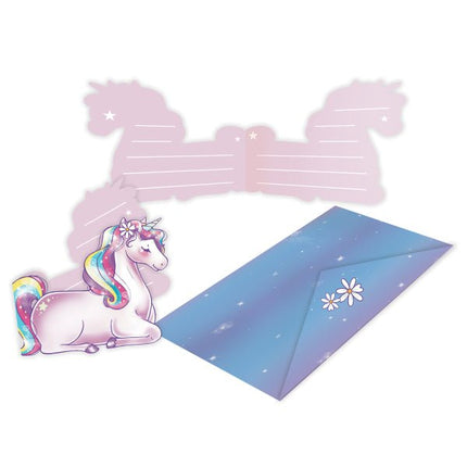 Unicorn Uitnodigingen En Enveloppen 8st van Riethmueller koop je bij Partywinkel