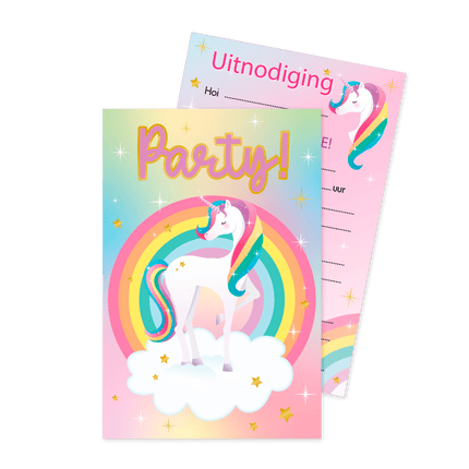 Unicorn Uitnodigingen Gekleurd 6st van Paper Dreams koop je bij Partywinkel