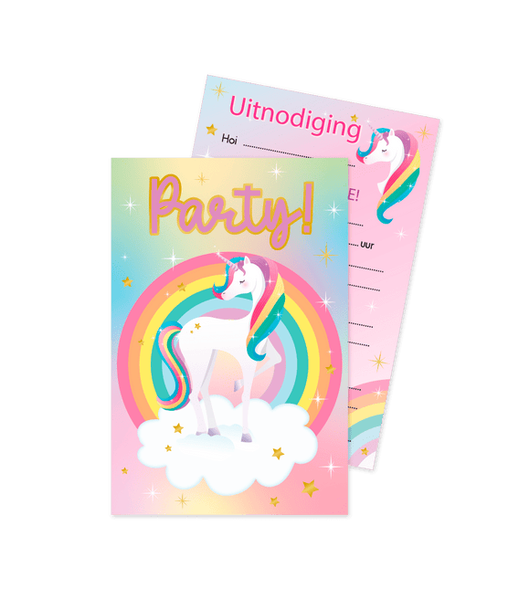 Unicorn Uitnodigingen Gekleurd 6st van Paper Dreams koop je bij Partywinkel