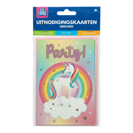 Unicorn Uitnodigingen Gekleurd 6st van Paper Dreams koop je bij Partywinkel