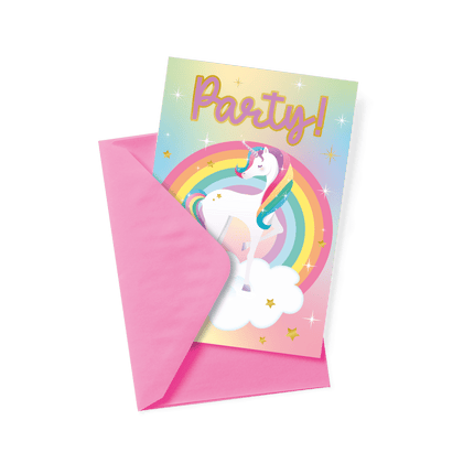 Unicorn Uitnodigingen Gekleurd 6st van Paper Dreams koop je bij Partywinkel