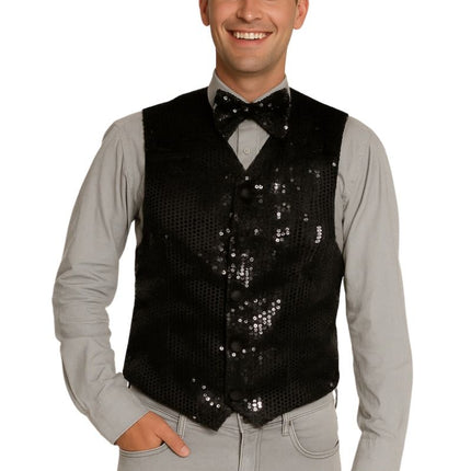 Zwart Gilet Met Strikje 2 delig