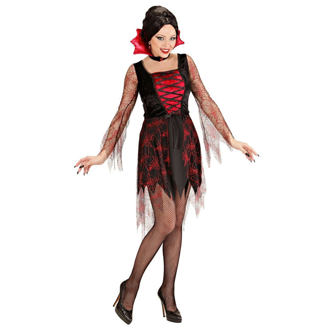 Vampier Kostuum Dames Spnnenweb van Widmann koop je bij Partywinkel