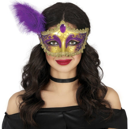 Venetiaans Oogmasker Goud Paars van Fiestas Guirca koop je bij Partywinkel