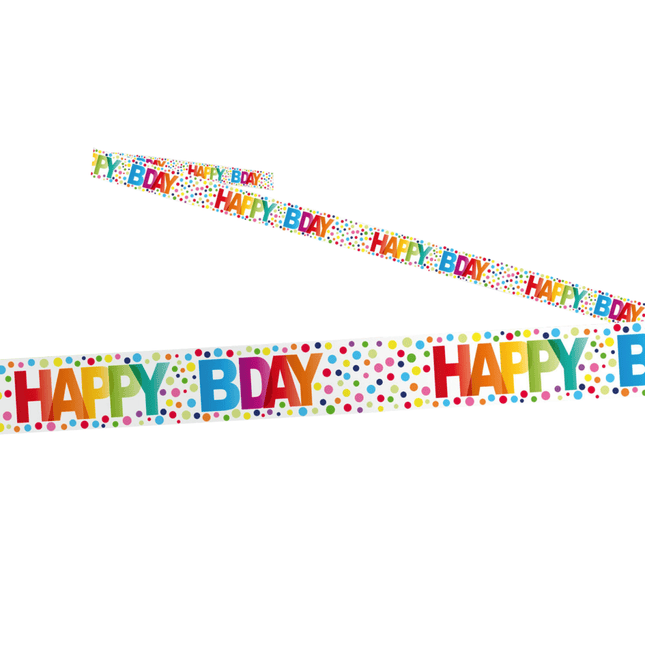 Verjaardag Afzetlint Happy Birthday Stippen 15m van Folat koop je bij Partywinkel