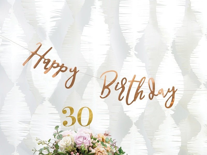 Verjaardag Letterslinger Happy Birthday Rose Goud 62cm van Partydeco koop je bij Partywinkel