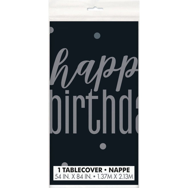 Verjaardag Tafelkleed Happy Birthday Zwart 2,13m Verjaardag Tafelkleed Happy Birthday Zwart 2,13m
