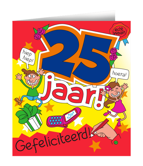 Verjaardagskaart 25 Jaar Cartoon 16,5cm van Paper Dreams koop je bij Partywinkel