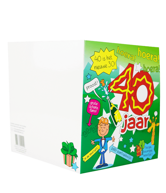 Verjaardagskaart 40 Jaar Man Cartoon 16,5cm van Paper Dreams koop je bij Partywinkel