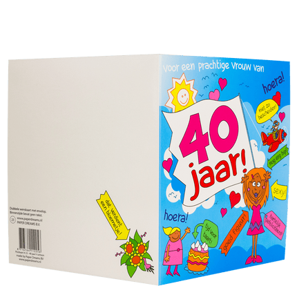 Verjaardagskaart 40 Jaar Vrouw Cartoon 16,5cm van Paper Dreams koop je bij Partywinkel