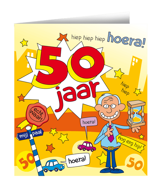 Verjaardagskaart 50 Jaar Man Cartoon 16,5cm van Paper Dreams koop je bij Partywinkel
