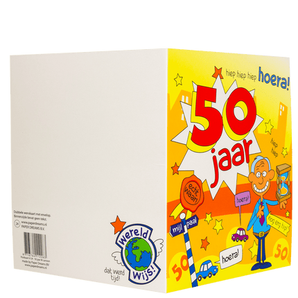 Verjaardagskaart 50 Jaar Man Cartoon 16,5cm van Paper Dreams koop je bij Partywinkel