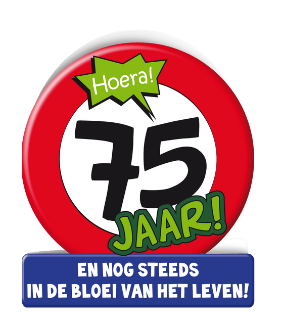 Verjaardagskaart 75 Jaar Verkeersbord 16,5cm van Paper Dreams koop je bij Partywinkel