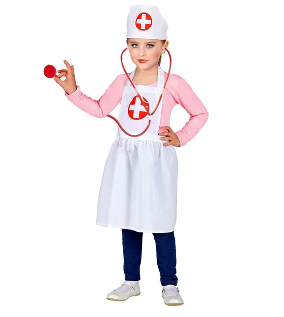Lovesmile Kinderdokterskostuum, doktersjas voor kinderen van 3-7 jaar, verpleegsterkostuum met 2 hoeden, geschikt voor cosplay, Halloween, Pasen en feestjes