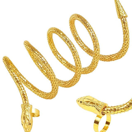 VINGER ARMBAND SLANG GOUD van Widmann koop je bij Partywinkel