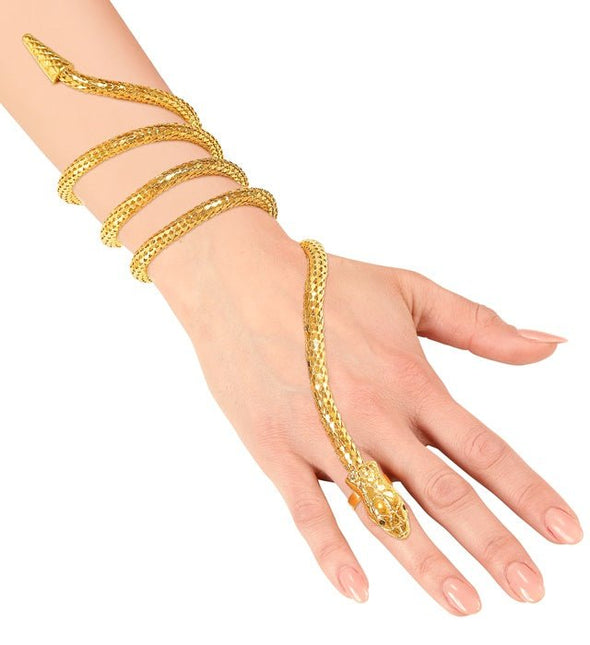 VINGER ARMBAND SLANG GOUD van Widmann koop je bij Partywinkel