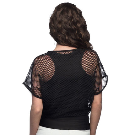 Visnet Shirt Zwart Dames M/L van Boland koop je bij Partywinkel