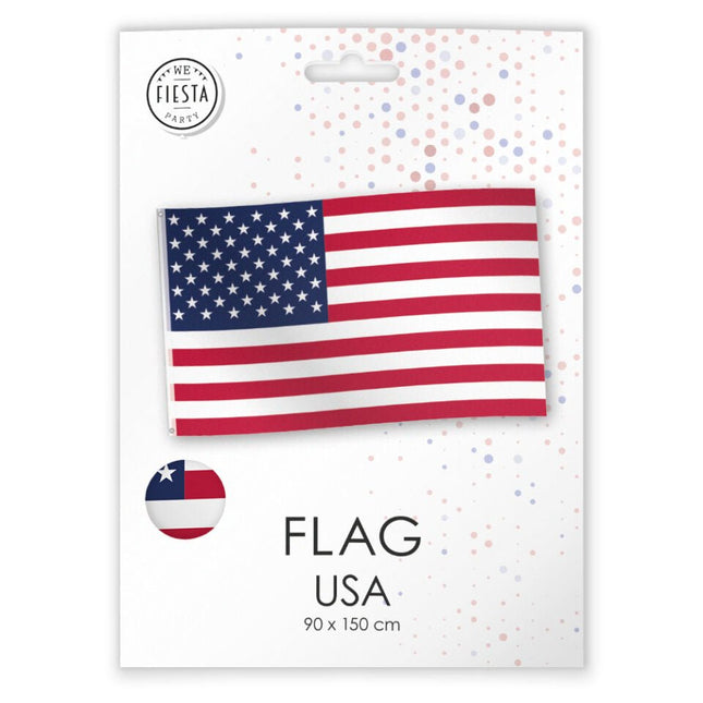 Vlag Amerika 1,5m van WeFiesta koop je bij Partywinkel