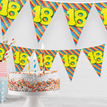 Vlaggenlijn 15 Jaar Gekleurd 10m van Paper Dreams koop je bij Partywinkel