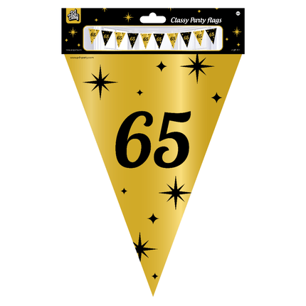 Vlaggenlijn 65 Jaar Goud Zwart 10m van Paper Dreams koop je bij Partywinkel