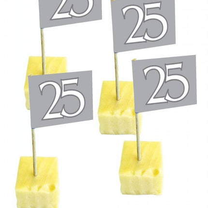 Vlagprikkers 25 Jaar Zilver 50st van Folat koop je bij Partywinkel