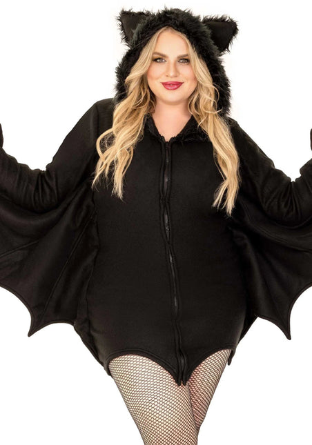 Vleermuis Jurk Zwart Dames Plus Size Leg Avenue van Leg Avenue koop je bij Partywinkel