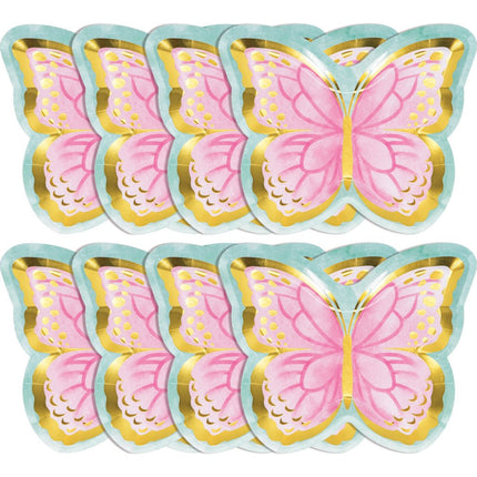 Vlinder Borden 18cm 8st van Creative Converting koop je bij Partywinkel