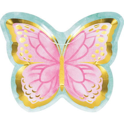 Vlinder Borden 18cm 8st van Creative Converting koop je bij Partywinkel