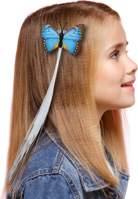 Vlinder Hair Extension Met Licht 33cm van Fiestas Guirca koop je bij Partywinkel