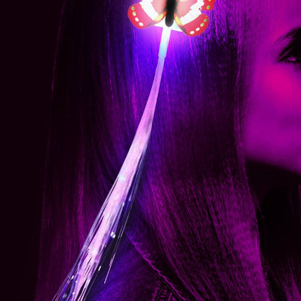 Vlinder Hair Extension Met Licht 33cm van Fiestas Guirca koop je bij Partywinkel