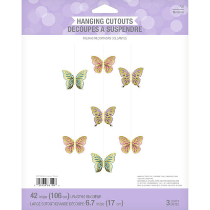 Vlinder Hangdecoratie 18cm 3st van Creative Converting koop je bij Partywinkel