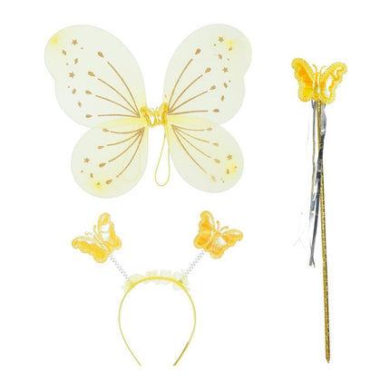 Vlinder Set Geel 3 delig van Fiestas Guirca koop je bij Partywinkel