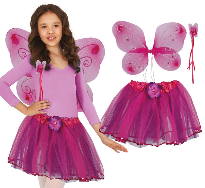 Vlinder Verkleedset Roze Meisje 2 delig van Fiestas Guirca koop je bij Partywinkel